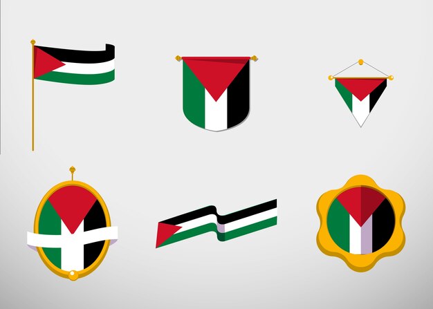 Emblèmes nationaux de palestine design plat