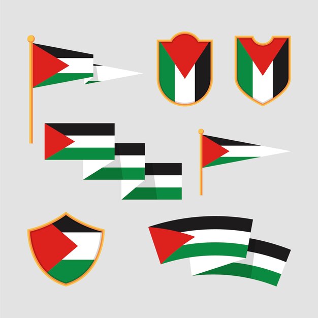 Emblèmes nationaux de palestine design plat