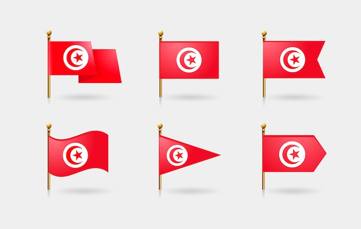 Vecteur gratuit emblèmes nationaux tunisiens réalistes