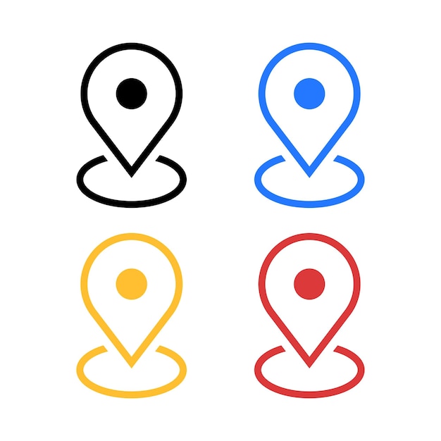 Emplacement de la épingle de contour en couleurs multiples