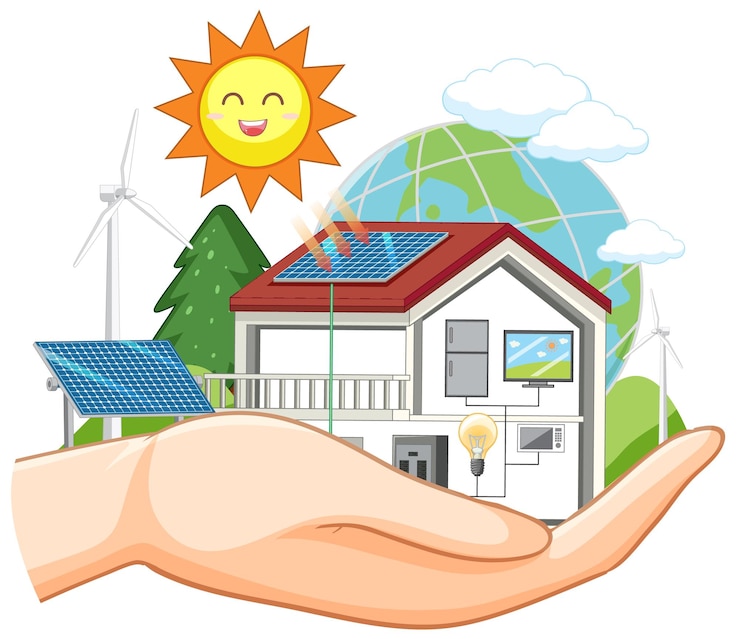 Vecteur gratuit énergie verte du concept de vecteur de ressources naturelles