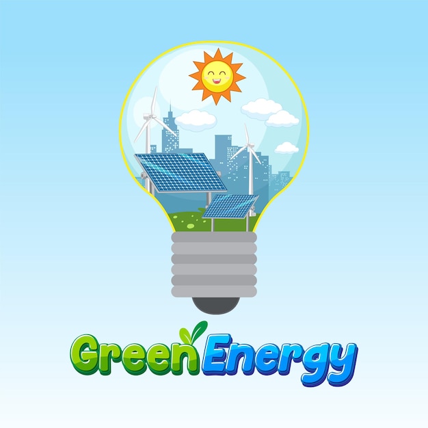 Vecteur gratuit Énergie verte du concept de vecteur de ressources naturelles