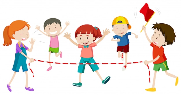 Enfants courir en course