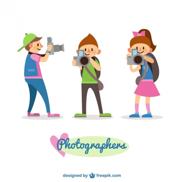 Vecteur gratuit enfants photographes