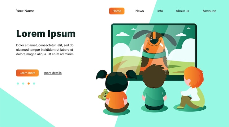Vecteur gratuit enfants regardant télévision illustration plat.