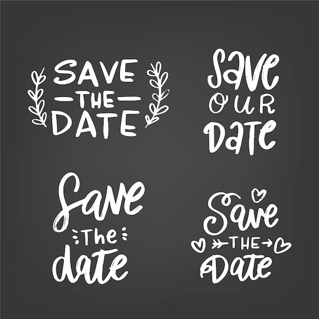 Enregistrer La Collection De Lettrage De Mariage De Date