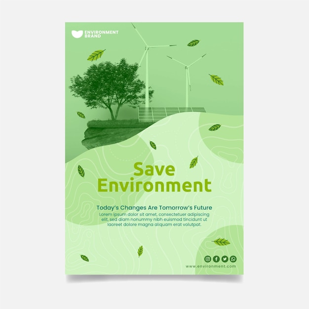 Enregistrer Le Modèle De Flyer Vertical De L'environnement