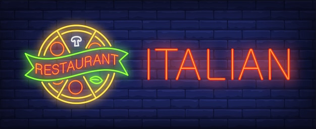 Vecteur gratuit enseigne au restaurant italien