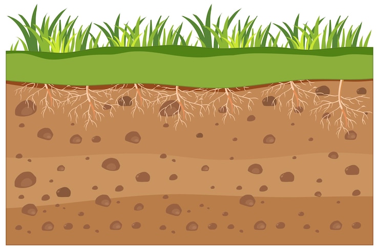 Vecteur gratuit enseignement scientifique de l'herbe et de sa racine