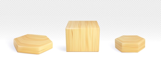 Vecteur gratuit ensemble 3d de plates-formes en bois