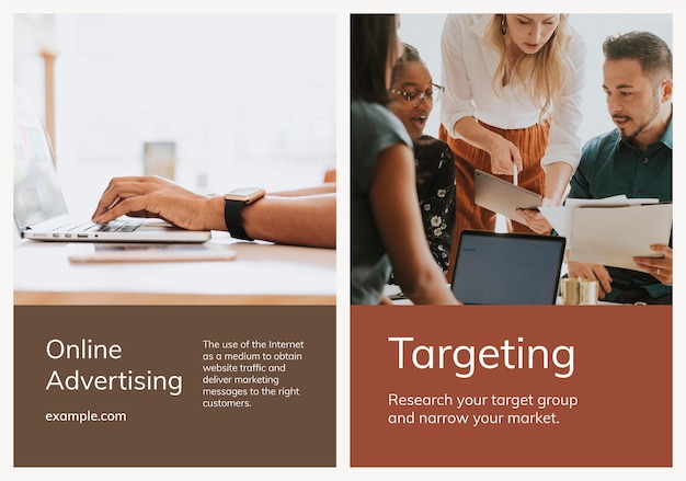 Vecteur gratuit ensemble d'affiches commerciales de divers modèles de marketing numérique