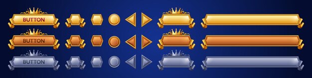 Ensemble d'animation de boutons de jeu royal