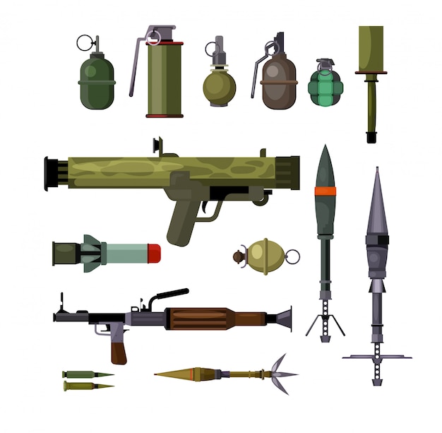 Ensemble d&#39;armes militaires