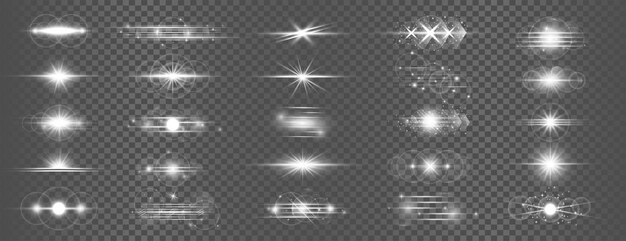 ensemble d'arrière-plan laser blanc décoratif avec effet de lumière brillante