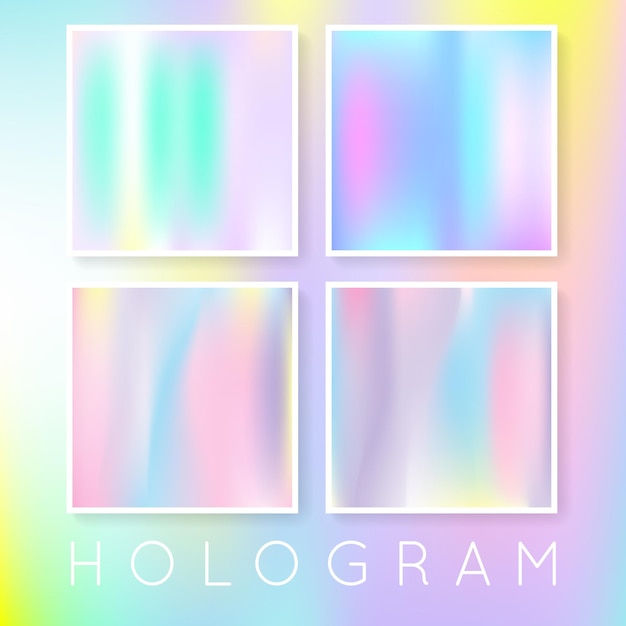 Vecteur gratuit ensemble d'arrière-plans abstraits holographiques