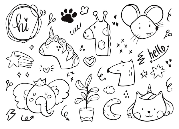 Ensemble D Autocollants Animaux Bebe Mignon Licorne Elephant Dessin Arc En Ciel Sur Fond Blanc Illustration Vecteur Premium Ensemble D Autocollants Animaux Bebe Mignon Licorne Elephant Dessin Arc En Ciel Sur Fond Blanc Illustration Vecteur Premium