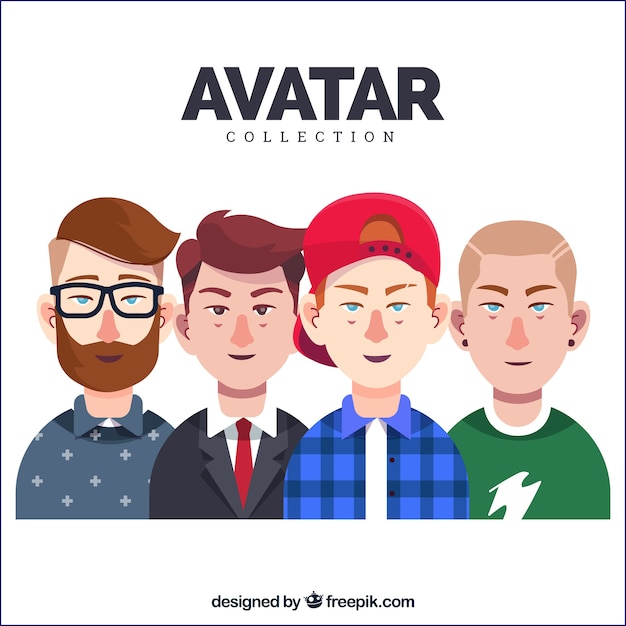 Ensemble d&#39;avatars de jeunes hommes