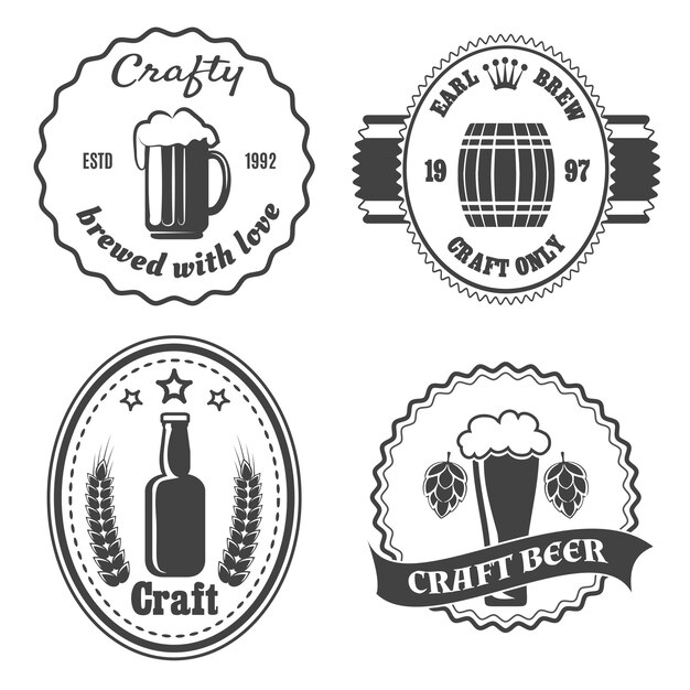 Ensemble De Badges De Brasserie De Bière Artisanale,