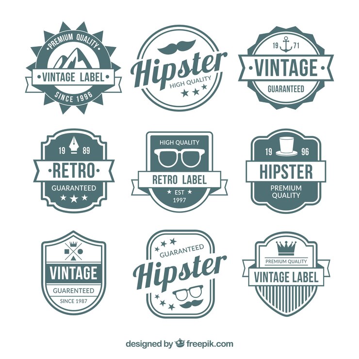 Vecteur gratuit ensemble de badges dans le style vintage