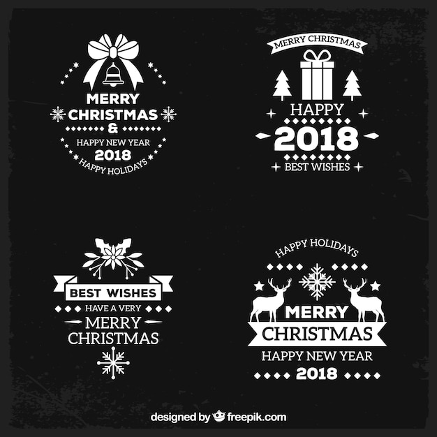 Ensemble De Badges De Noël Rétro