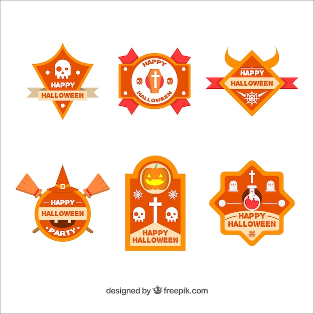 Ensemble Badges Orange Halloween