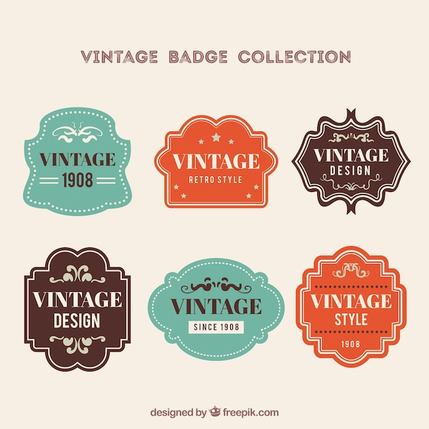 Vecteur gratuit ensemble de badges vintage