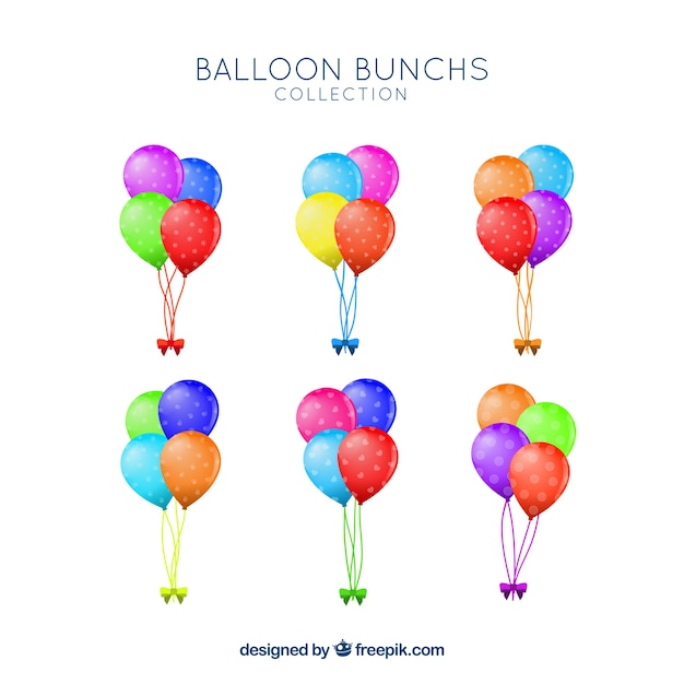 Vecteur gratuit ensemble de ballons colorés