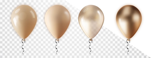 Ballon Transparent D'or Sur Fond. Ballons De Fête Givré Pour La