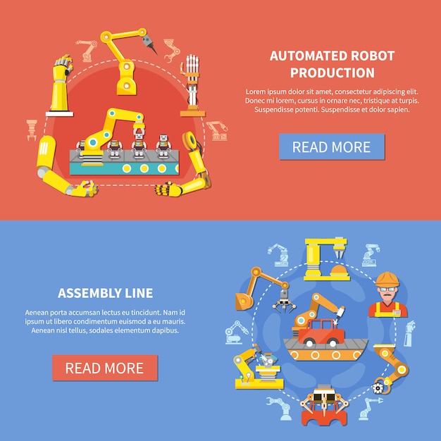 Ensemble De Bannière De Bras Robotique