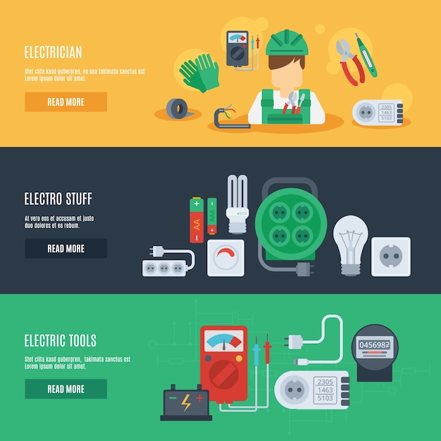 Ensemble de bannière d&#39;électricité