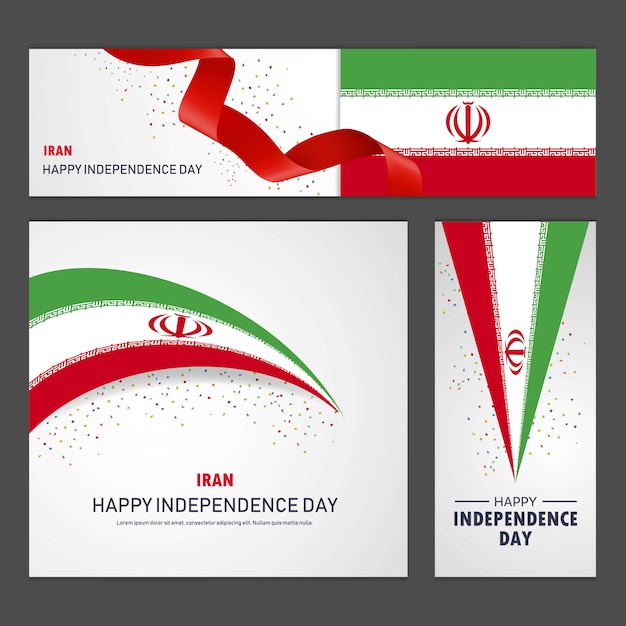 Ensemble bannière et fond fête de l&#39;indépendance de l&#39;Iran