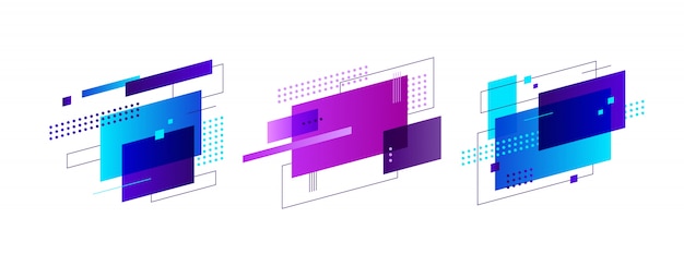 Vecteur gratuit ensemble de bannière de formes abstraites créatives