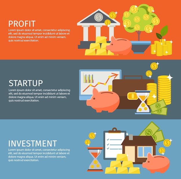 Ensemble De Bannière D'investissement