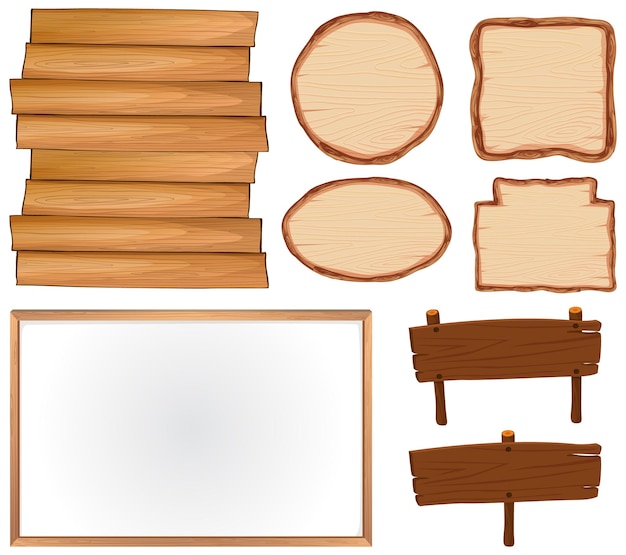 Ensemble de bannière de panneau en bois