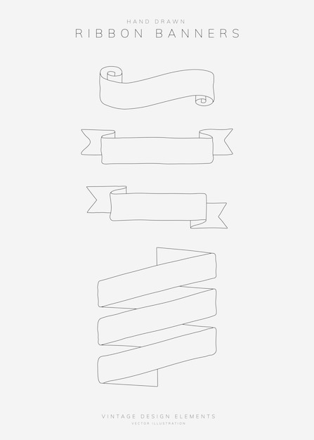 Vecteur gratuit ensemble de bannière de ruban