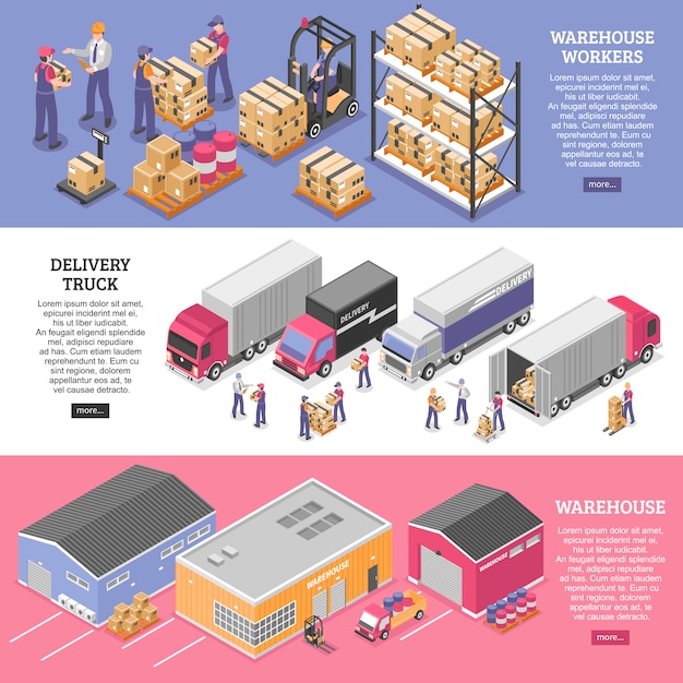 Ensemble De Bannières De Logistique