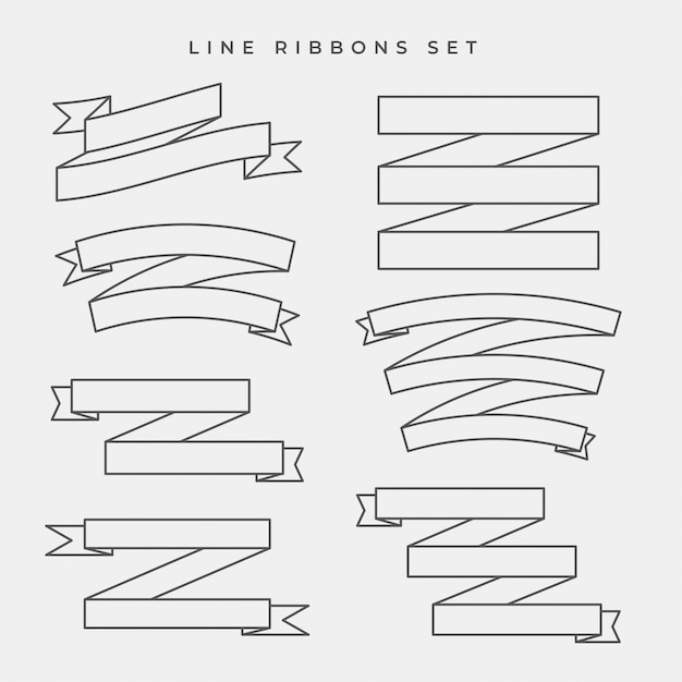 Ensemble De Bannières De Ruban De Ligne Plate