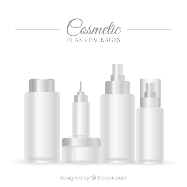 Ensemble de blanc d&#39;emballage de produits de beauté