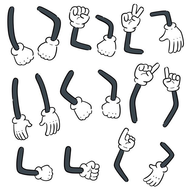 Vector Ensemble De Bras  De Dessin  Anim  Vecteur Premium
