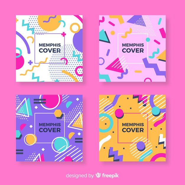 Ensemble de brochures de style coloré Memphis