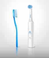 Vecteur gratuit ensemble de brosses à dents réalistes