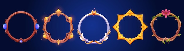 Ensemble de cadres de jeu ronds