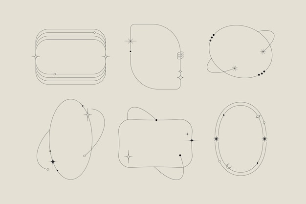 Ensemble De Cadres Linéaires Minimalistes De Conception Plate