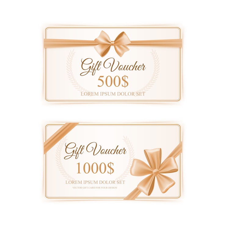 Vecteur gratuit ensemble de cartes-cadeaux élégantes