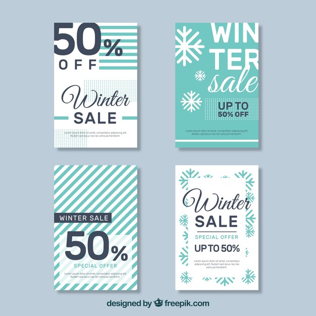 Ensemble De Cartes De Vente élégant Hiver