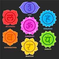 Vecteur gratuit ensemble de chakras colorés