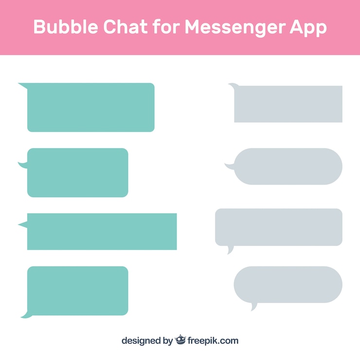 Vecteur gratuit ensemble de chat différentes bulles pour l&#39;application de messagerie