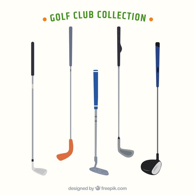 Ensemble de cinq clubs de golf