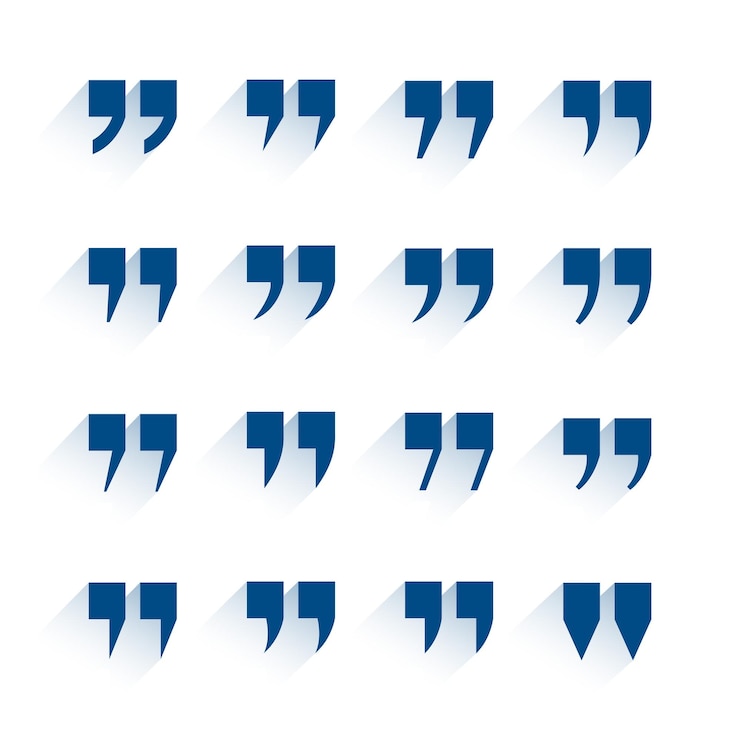 Vecteur gratuit ensemble de citations simples, de signes de virgule, d'arrière-plan, d'un élément de citation