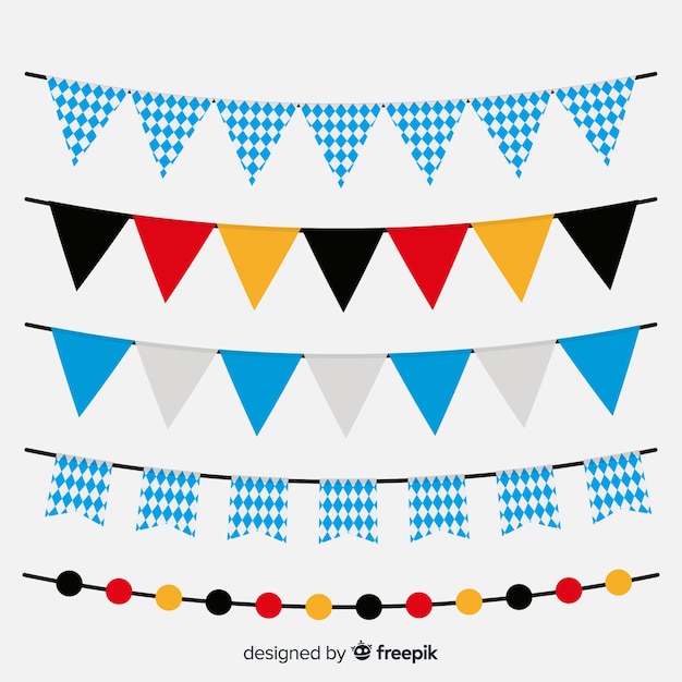 Ensemble Classique De Guirlandes Oktoberfest Au Design Plat